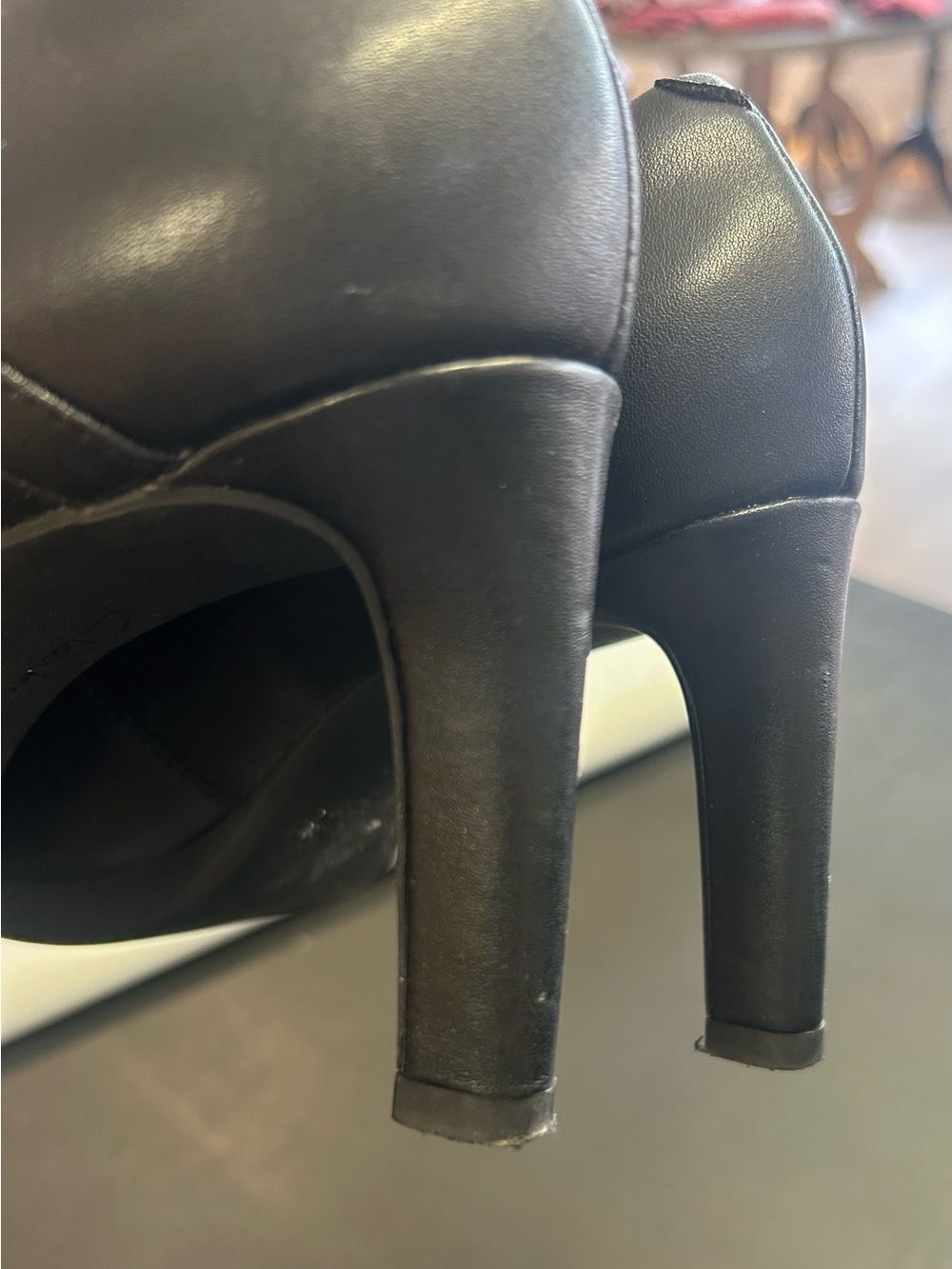 Clarks Black Mary Jane Heels with Cross Strap - Picture 4 of 5